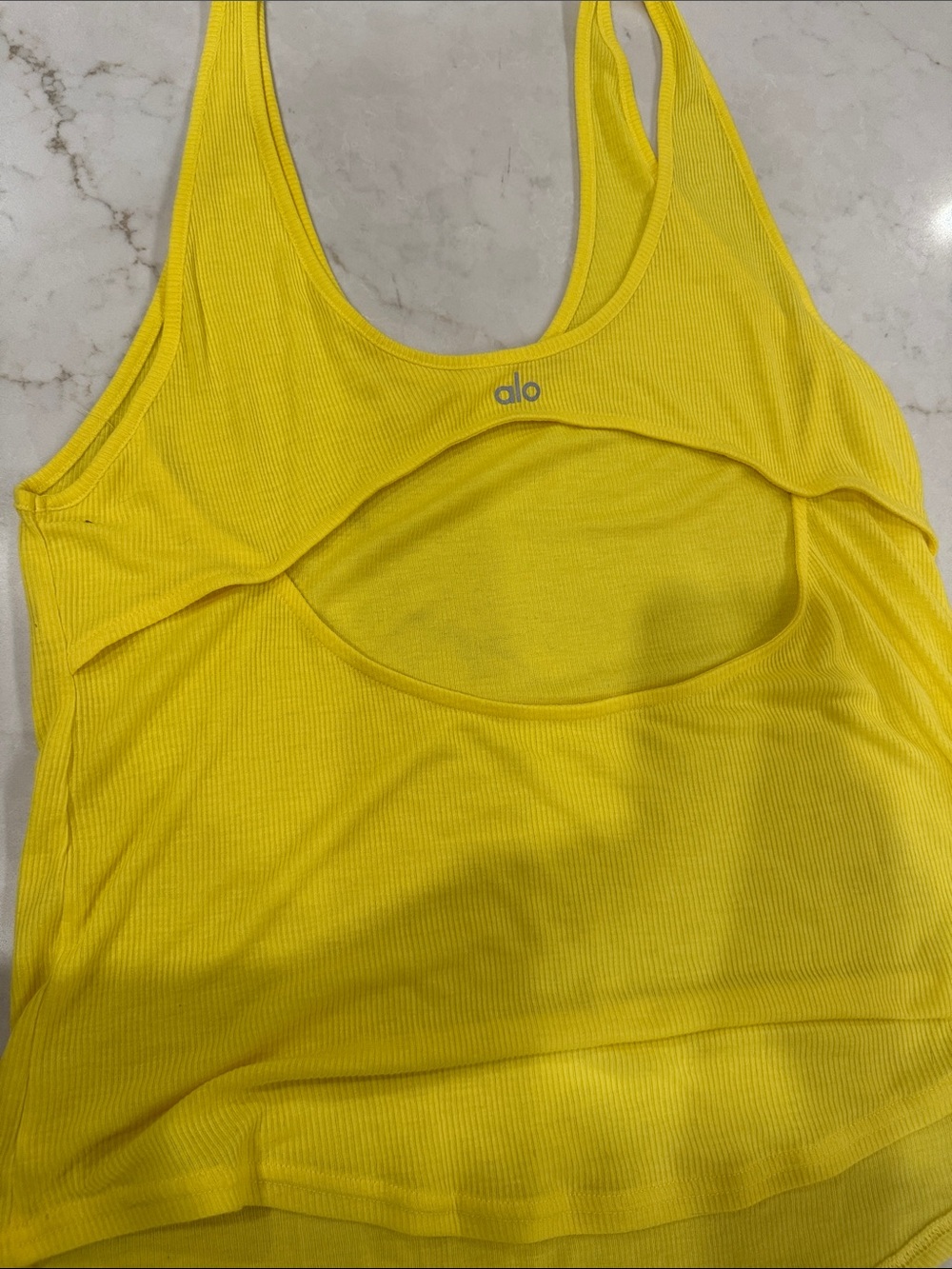 Alo Yellow Ribbed Scoop Neck Tank Top - Women